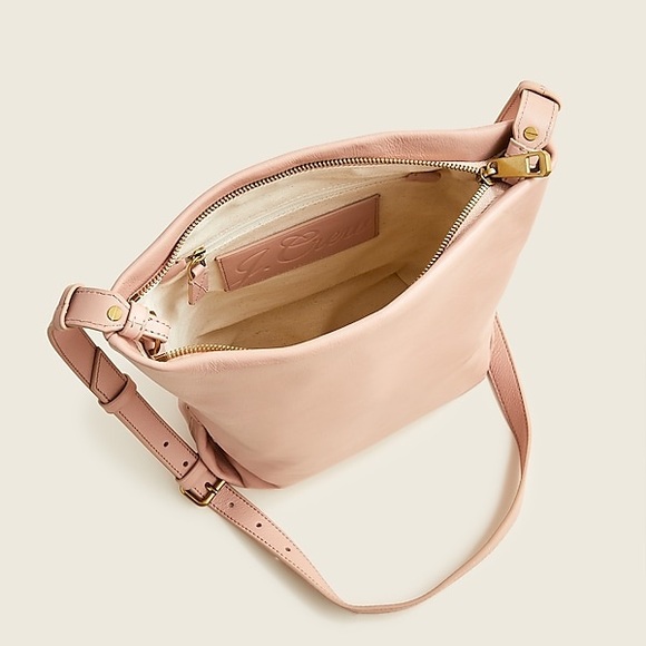 🆕{J. Crew} Oslo Soft Pink Pebble Leather Bucket CrossBody Bag - Picture 14 of 16